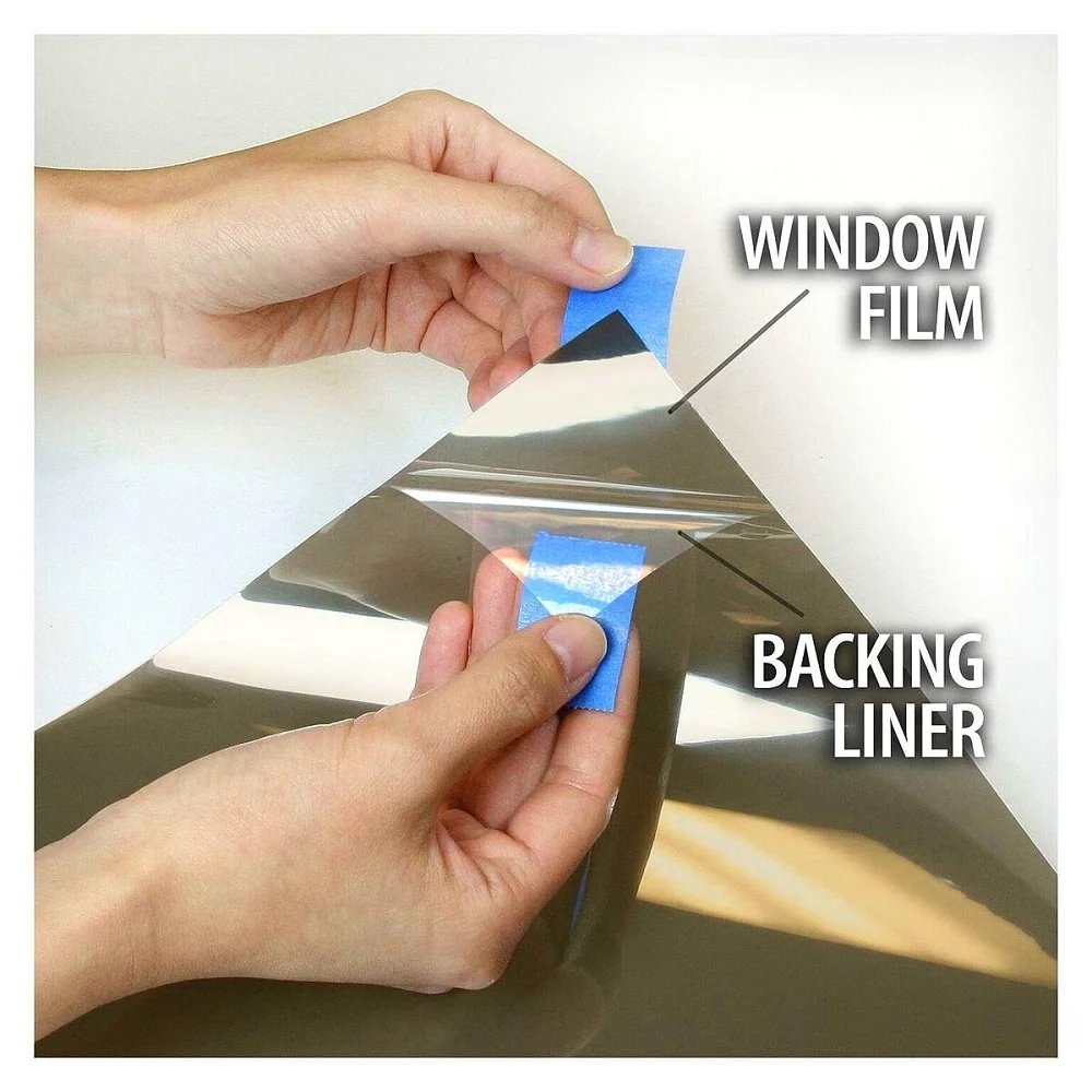 Black Silver One Way Window Film Self-Adhesive Privacy Protection Heat Control UV-Proof One Way Perspective Durable Stained Film