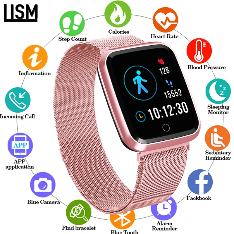 

Rose Gold N99 Heart Rate Monitor Smart watch Women Men Fitness Tracker Sport IP68 Waterproof S7 Smartwatch for Android IOS apple