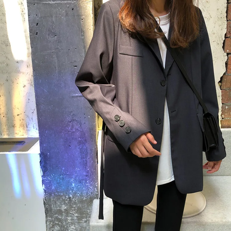 

Customizable New Style Sense of Design Small Suit Women's 2019 Autumn New Style Slimming Black And White with Pattern Loose-Fit