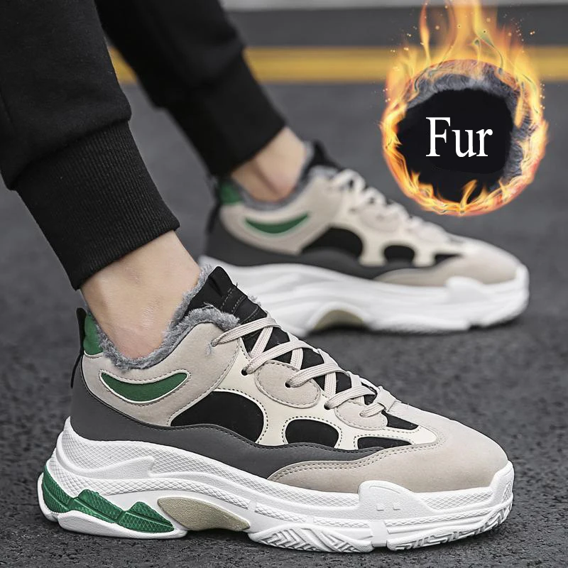 

Men Boots Winter With Fur 2019 Warm Snow Boots Men Winter Boots Shoes Men Footwear Fashion sneakers Shoes