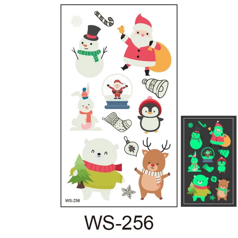 ws-256 Светящиеся Детские игрушки, временные тату-наклейки, вечерние украшения для рождественской вечеринки, декор для детей, вечерние, атмосферные реквизиты - Цвет: ws-256