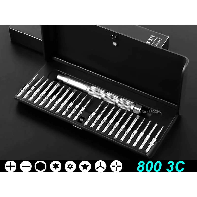 

Combination Precision Screwdriver Bits for Phones/Computers/Electronics Repair Tools Kit 800 3C Magnetic Hand Tools Set 23 in 1