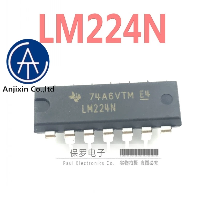 

10 шт., 100% оригинальный и новый усилитель общего назначения LM224N LM224 DIP-14, прямой штекер, в наличии