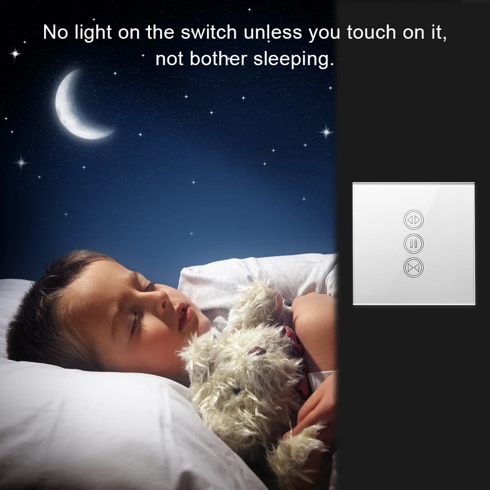 Tuya Smart WiFi Curtain Blind Switch for Roller Shutter electric Motor Google Home Alexa DIY Smart Home App Timer Silver Color