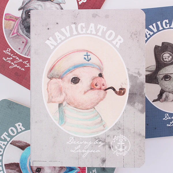 

1PC 64k Vintage Animal Navigator Notebooks 48 Pages School Stationery Notes Office Notepad Planner Craft Kids Supplies (ss-1717)
