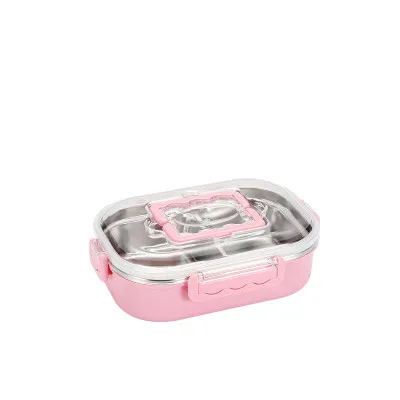 lunch box Новинка 304, Ланч-бокс из нержавеющей стали, двухслойный, портативный, Ланч-бокс, студенческий, офисный, Ланч-бокс, большая вместительность, отсек - Цвет: lunch box