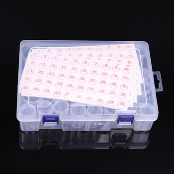 

28 pcs bottle Diamond Embroidery Accessories storage Diamond Painting Tool Transparent Plastic Storage Box 5 sheets label paper