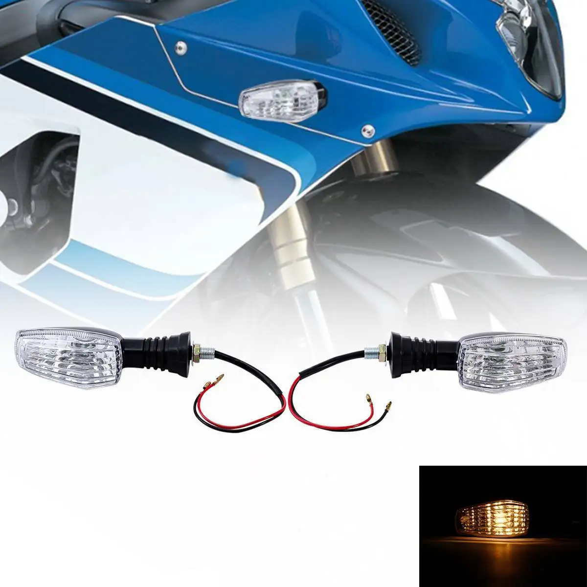 Индикатор сигнала поворота мотоцикла белый объектив для Suzuki GSXR600 04-05 GSXR1000 2003-2004