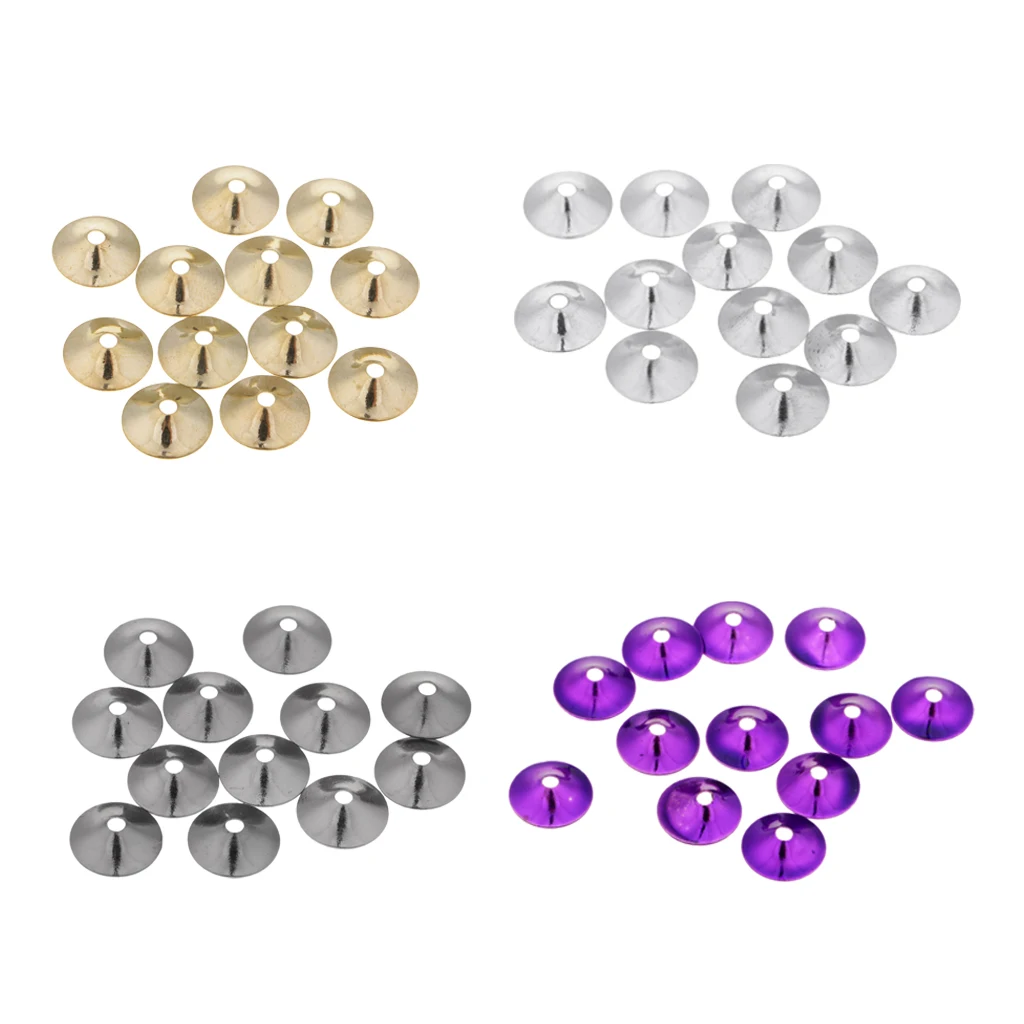 12pcs Fly Tying Brass Flutter Cones 10mm For Tube Flies Fishing Lures Fishing Tools Gold Silver Gray