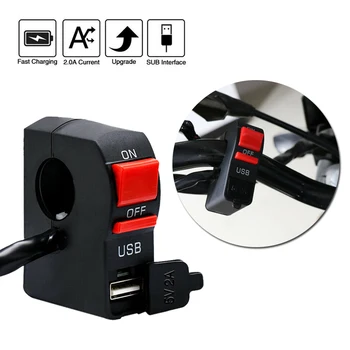 

Parts Motorcycle switch Replacement Universal W/ USB 7/8" Handlebar DC 12V