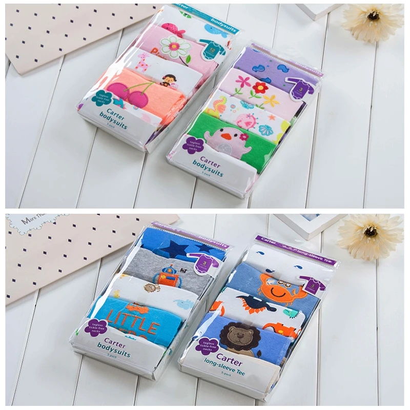 5 шт. с мотивами из мультфильмов для новорожденных Детский комбинезончик