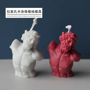 

Bust of Laocoonpartain Candle Mould Aromatherapy Candle Plaster Mould For Decoration Silicone Candle Molds Bee wax candle mold