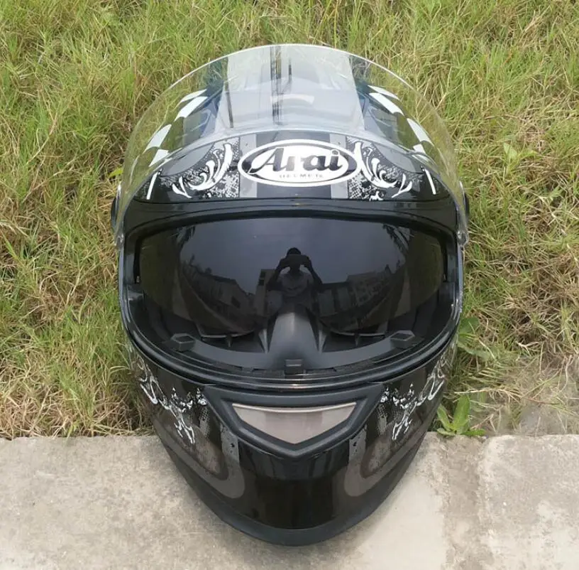 Полнолицевой шлем Запуск двойные линзы шлем moto rcycle шлем потрясающий Цвет Череп Capacete De moto