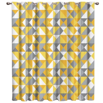 

Geometric Triangle Fragment Mosaic Pattern Window Treatments Curtains Valance Room Curtains Large Window Curtain Lights Bathroom