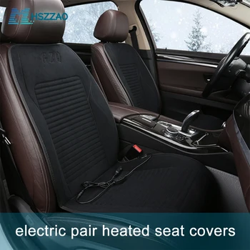 

Universal 12V Heated Car Seat Cushion Protector For Winter Heating Warm 100% Cotton Cloth Beige/Black/Gray