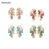 Hanreshe Stud Earring Hiphop Jewelry Small Red Green Blue Natural Zircon Crystal Earrings Statement Cute Gold Earring Women Gift ► Photo 2/6