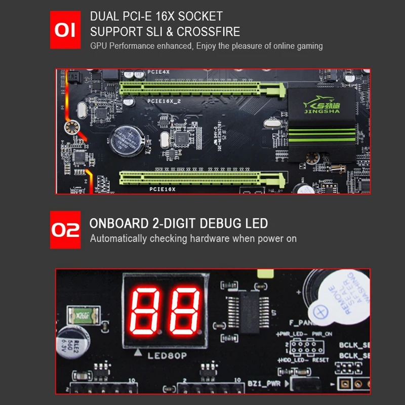 JINGSHA X79P LGA 2011 Motherboard 4-Channel DDR3 64G REG ECC RAM NVME M.2 USB3.0 SATA3.0 Support Intel Xeon E5 V1& V2 Core I7 S
