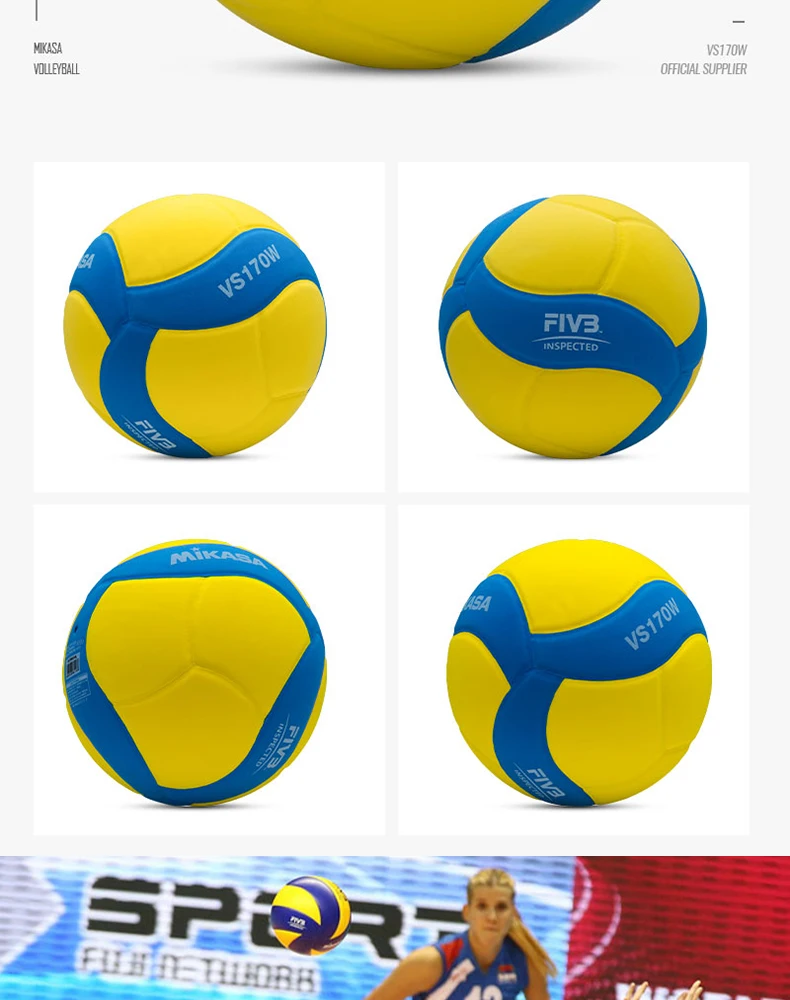 Original Mikasa Kids Volleyball VS170W FIVB Official Inspected EVA Sponge Material Child Soft Ball Mikasa Volleyball