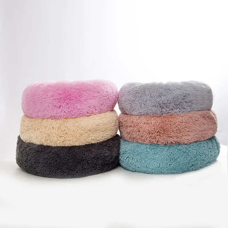 

Ultra Soft Pet Bed Kennel Dog Round Cat Winter Warm Sleeping Bag Long Plush Puppy Cushion Mat Portable Cat Supplie XS-XL
