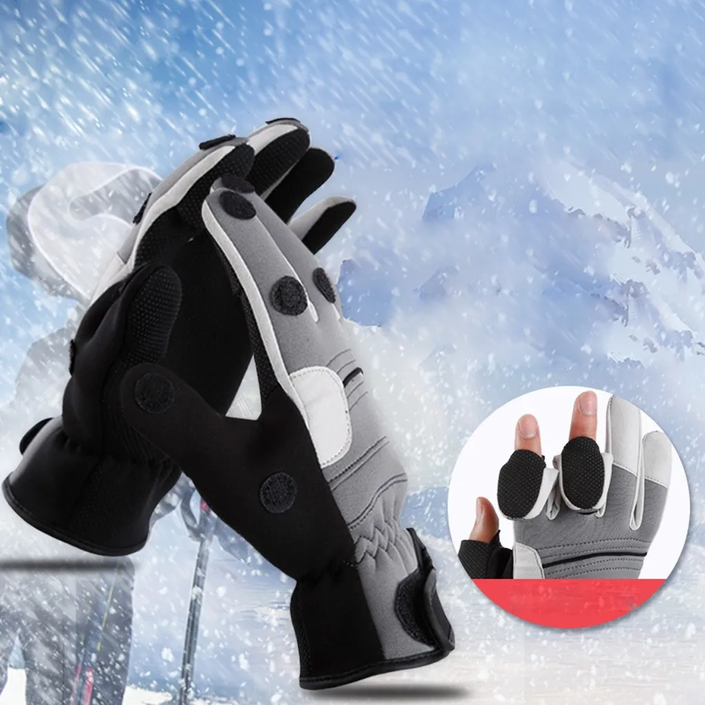 Мужские и женские зимние уличные ветрозащитные толстые теплые перчатки для горного туризма для верховой езды# LR2