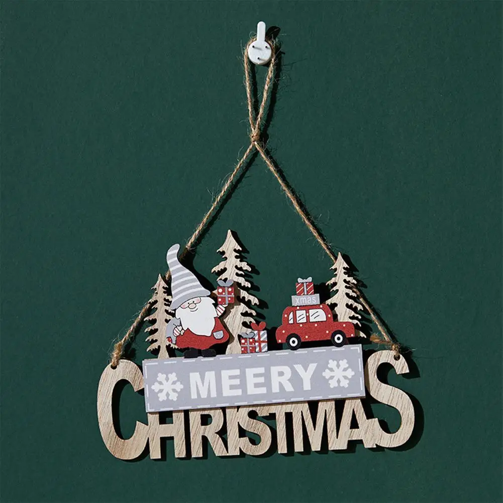 Large Wooden Merry Christmas Letter Pendants Xmas Decoration Hanging Ornament 