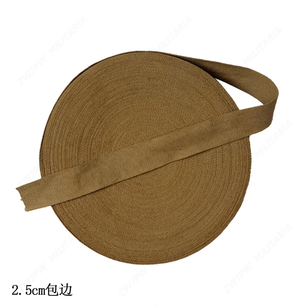 khaki WW2 американская армия 2,5 см ширина хаки и зеленая тесьма 1 м длина - Цвет: khaki