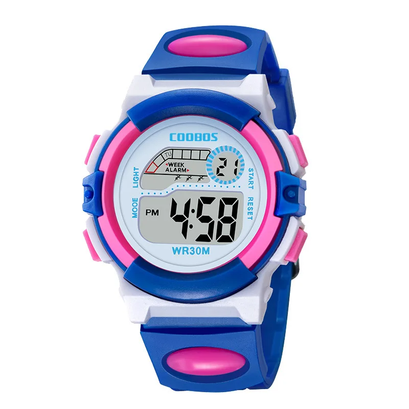 Роскошные женские цифровые часы минималистичный яркий циферблат спортивные водонепроницаемые часы модные женские часы с будильником Секундомер для бега женские часы - Цвет: blue