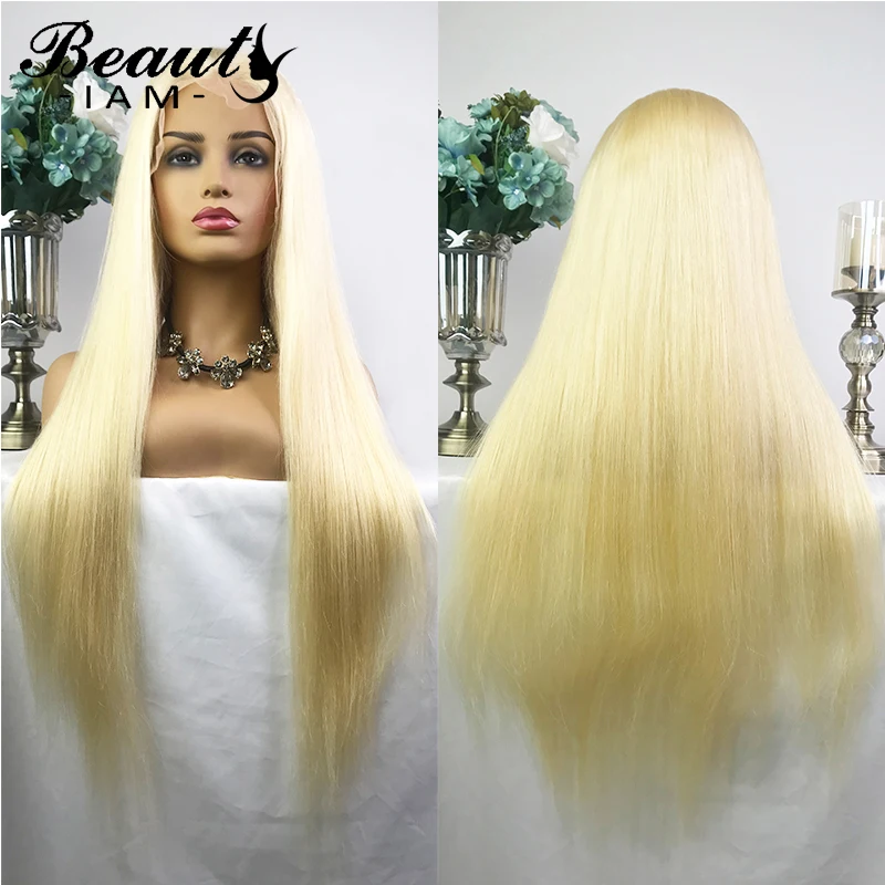 

Brazilian Straight hair wig 613 Blonde Human Hair Wigs Virgin hair pre plucked Remy 13X6 Lace Front Wigs for Black Women