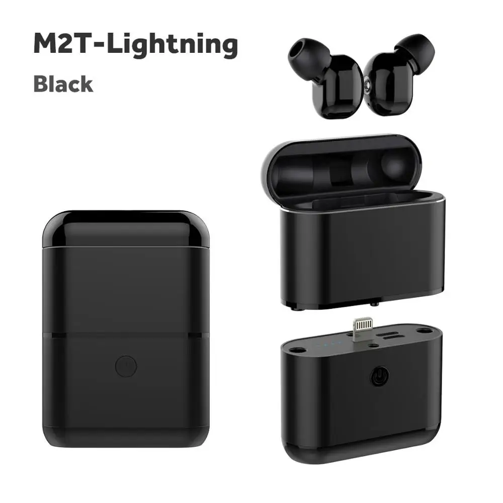 Lightning Black TWS bluetooth наушники настоящие Беспроводные наушники 3d стерео с power bank для телефона гарнитура наушники беспроводные наушники - Цвет: Lightning Black