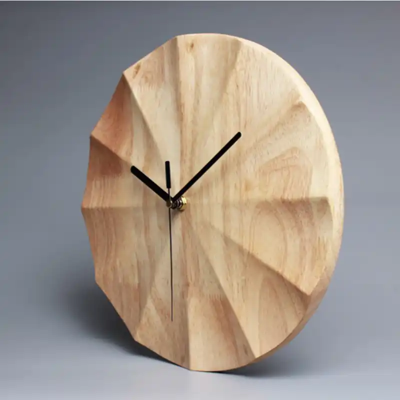 Wood Modern Wall Clock Nordic Simple Wooden Wall Clock Designs Living Room Stylish Creative