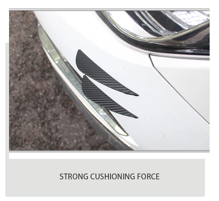 4PCS Car Front Bumper Lip Protector Rubber Rear Diffuser Car Spoiler Universal Carbon Fiber Splitter Protection Stickers Guard