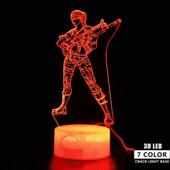 

Cartoon 3D Novelty Light Battle Royale Skin Lamp Remote Control Touch Switch 3d Table Lamp Led Night Light Illusion Lamps