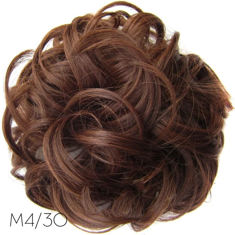 Женские высокотемпературные эластичные волнистые кудрявые синтетические шиньоны для девушек вечерние аксессуары для волос# L - Цвет: XC0351A09