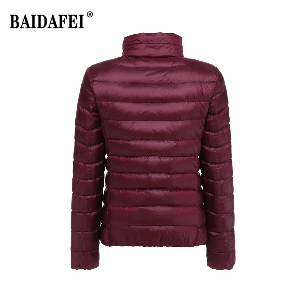 Women's Short Slim Fit Puffer Jacket 2023 New Spring Stand Collar Ultra Light Weight Portable Windproof White Duck Down Coat