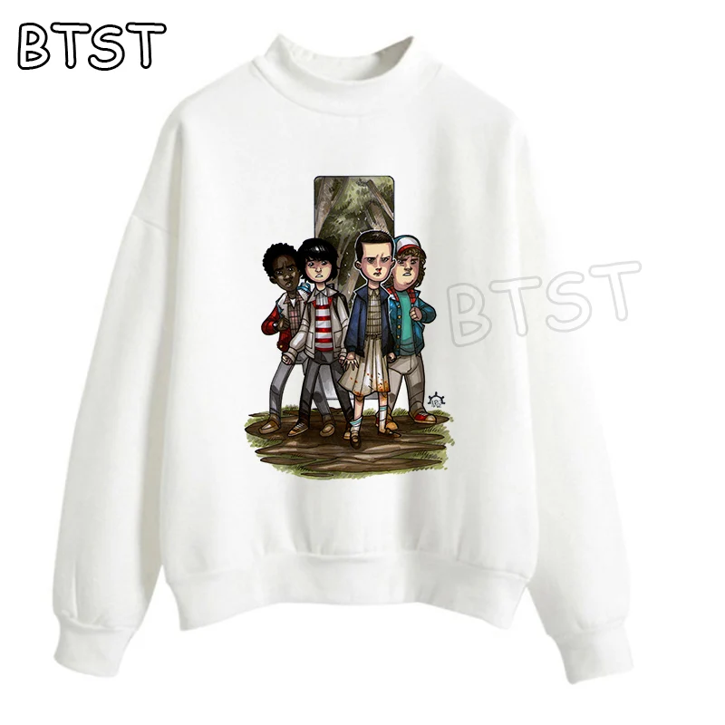 Harajuku Stranger Things 3 женские толстовки розовая одежда женская одежда зимние модные пуловеры толстовки Готическая негабаритная Толстовка