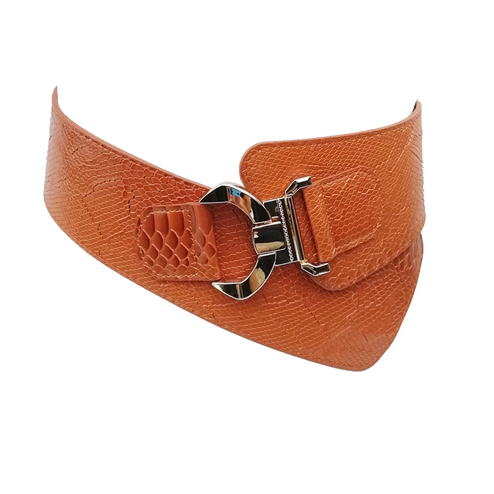 [AETRENDS] Женская мода Винтаж широкий пояс эластичный пояс-стрейч стимпанк пояс с блокировкой пряжки D-0136