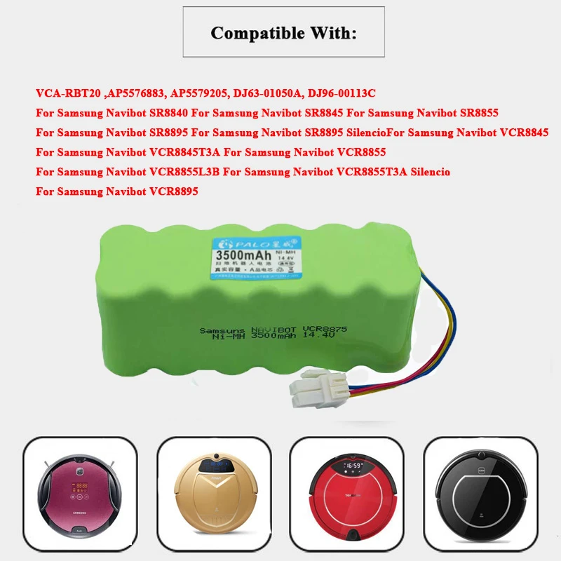 Tanie PALO 14.4V 3500mAh nimh akumulator bateria do samsunga Navibot SR8825 SR8840 SR8845 8890 VCR8730 SR8750 odkurzacz baterii
