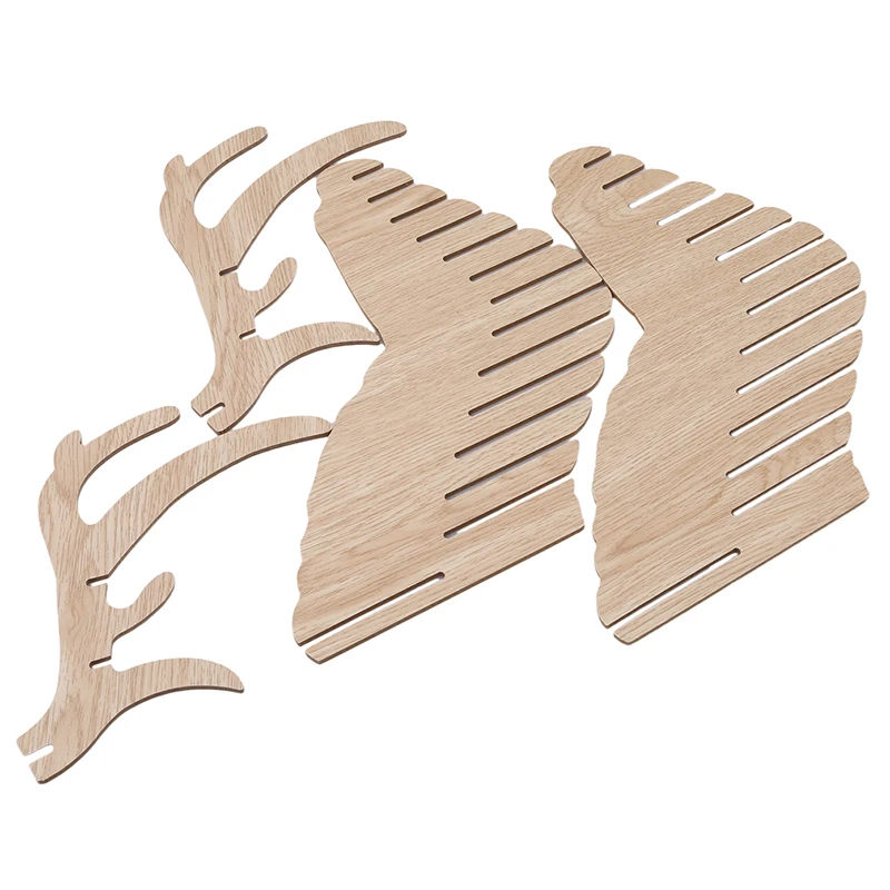 3D Puzzle Wooden DIY Creative Model Home Decoration Animal Wildlife Wall Hanging Deer Head Elk Wood Gift Craft