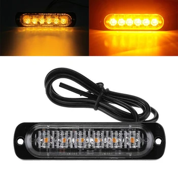 

1set DC 12V-24V 18W Yellow 113*28.2*9.6mm 6LED Car Truck Warn Safety Urgent Always Bright Light Lamp Auto LED Light