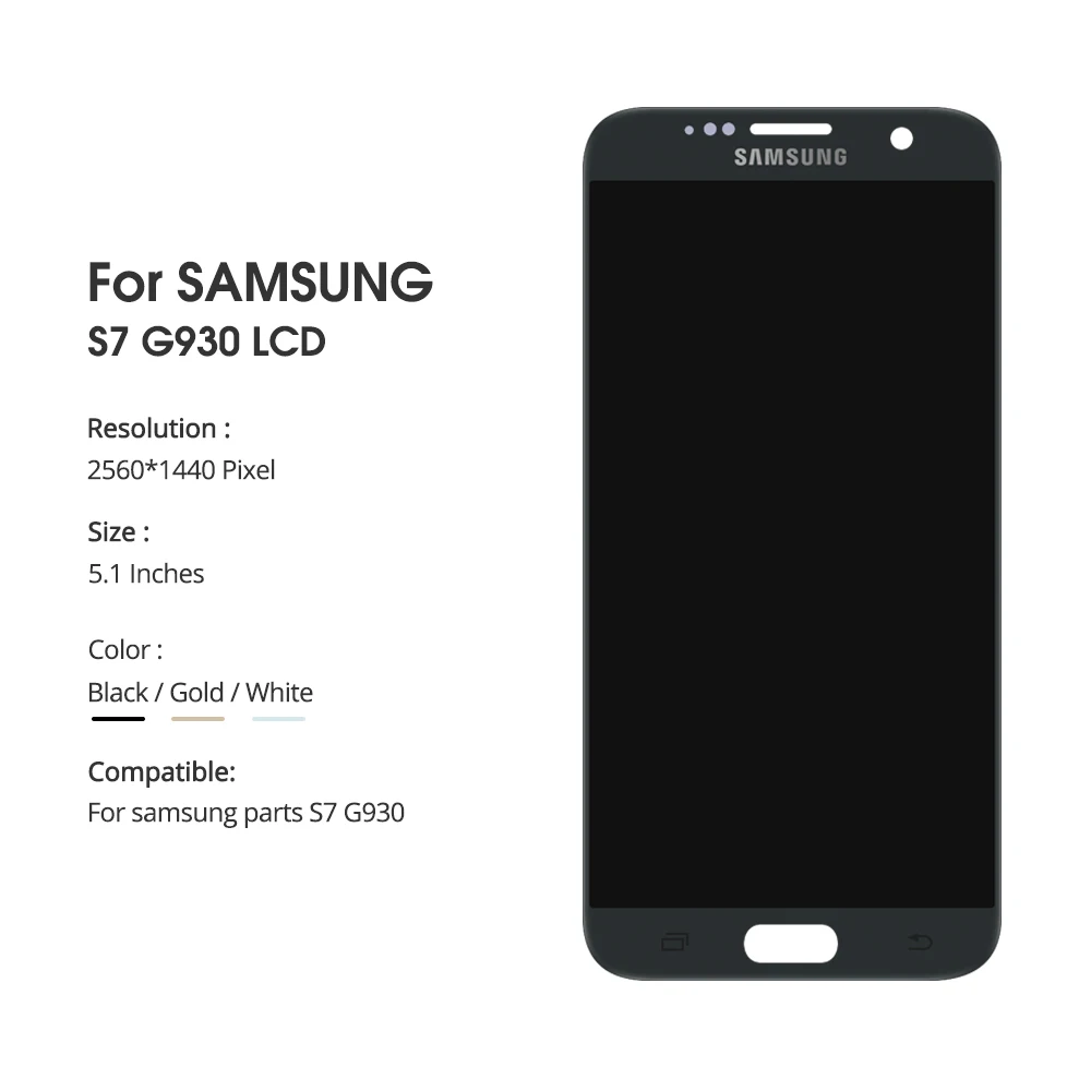 5,1 ''для samsung Galaxy S7 G930 G930F ЖК-дисплей кодирующий преобразователь сенсорного экрана в сборе TFT lcd Регулируемая яркость Замена