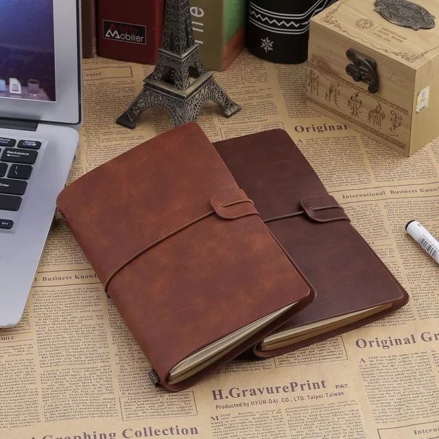 2021 Hot Sale PU Leather Notebook Handmade Vintage Diary Journal agenda Sketchbook Student Planner TN Travel