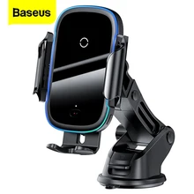 Baseus-cargador inalámbrico Qi para coche, montaje de inducción, carga rápida, con soporte para teléfono de coche, para iPhone 11, Samsung, Xiaomi, 15W