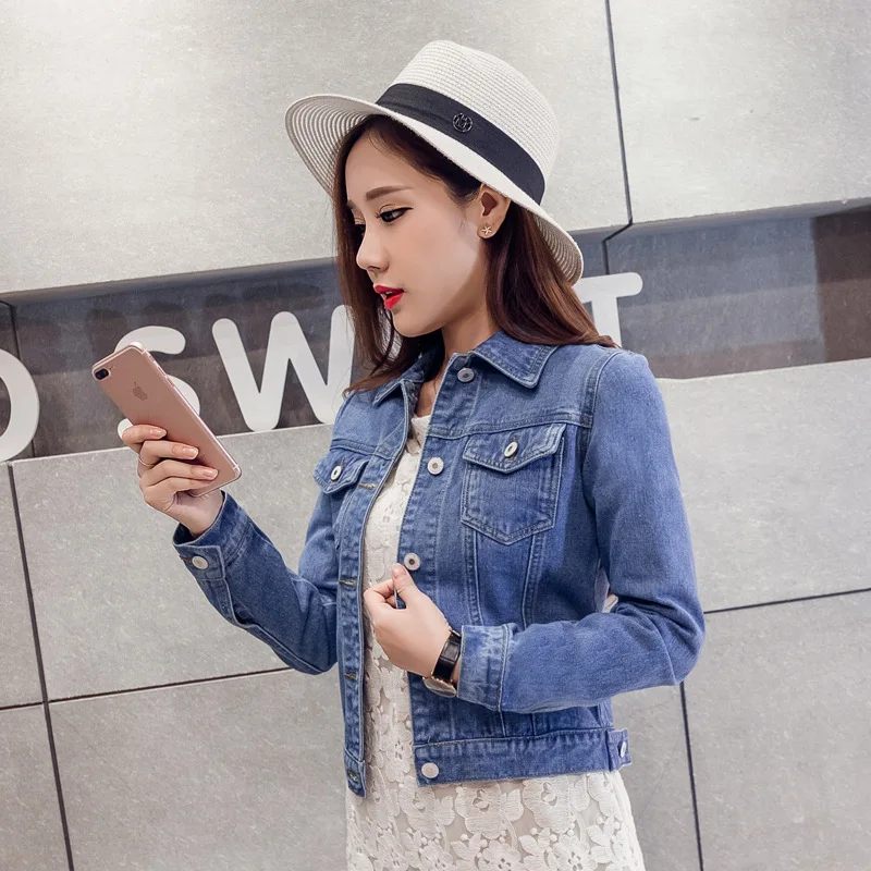 

Jeans Jacket and Coats for Women 2019 Autumn Candy Color Casual Short Denim Jacket Chaqueta Mujer Casaco Jaqueta Feminina