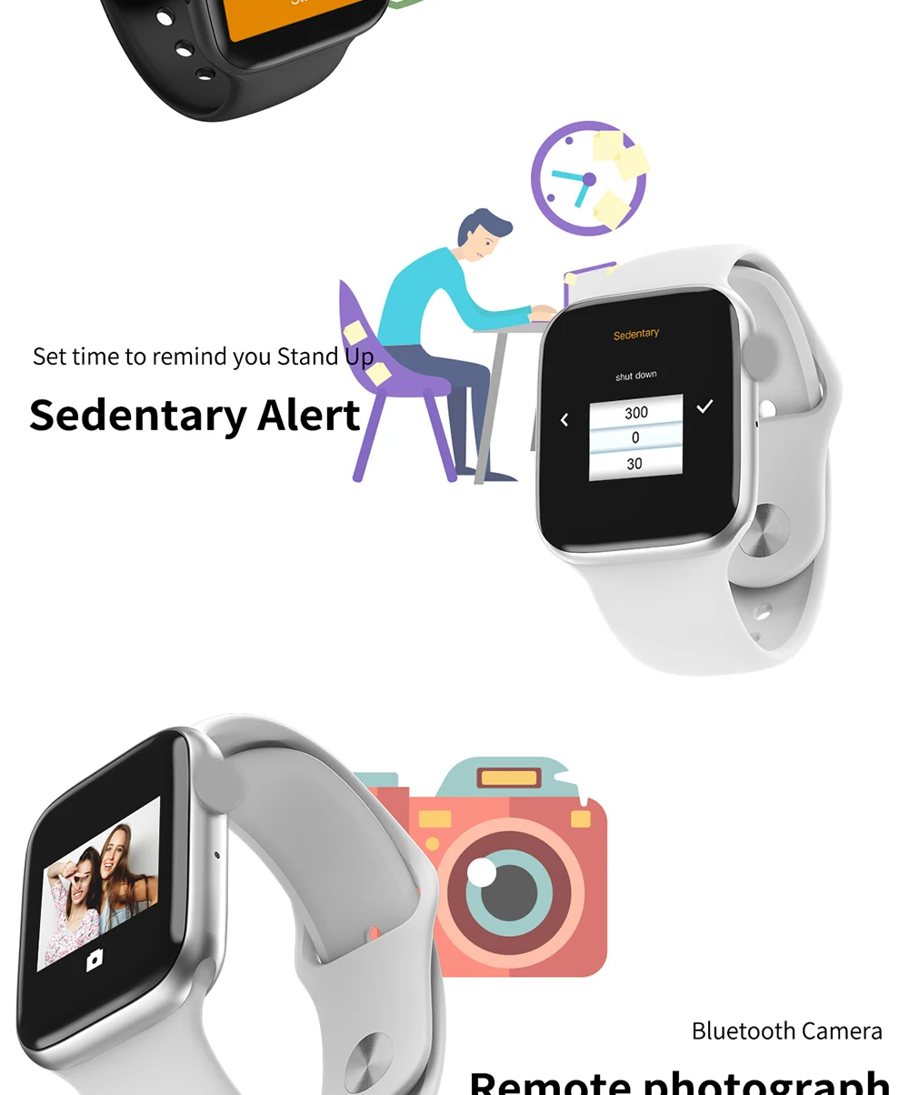 IWO 10 IWO 11 Slimy умные часы W34 с сердечным ритмом монитор ЭКГ Фитнес трекер Smartwatch полный Сенсорный экран вызовов через Bluetooth