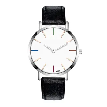 

Men Watch Fashion Round Dial Quartz Soft Leather Strap Minimalist Ultrathin Wrist Watches Birthday Gift