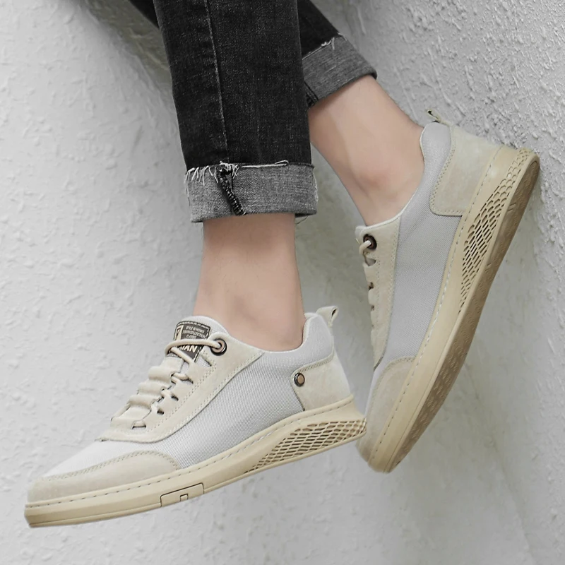 Men's Casual Shoes Genuine Leather Shoes Men Tooling Work Shoe Soothing Soft Quality Summer Breathable Male Footwear