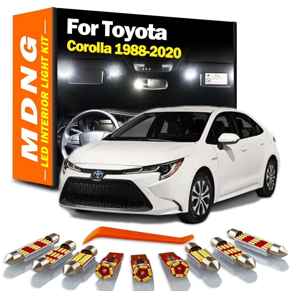 MDNG Canbus para Toyota Corolla 1988 2016 2017 2018 2019 de luz Interior LED, mapa de cúpula, lámpara de matrícula, accesorios de coche|Lámpara de señalización| - AliExpress
