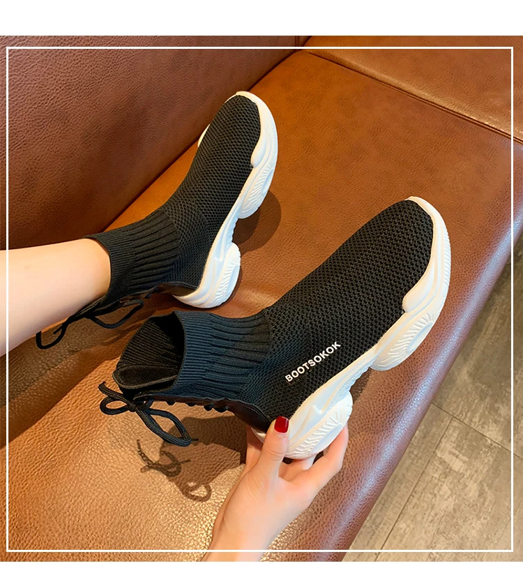 Koovan/женские ботинки; носки; обувь; Новинка года; женские дышащие Спортивные кроссовки на рифленой подошве; женские спортивные кроссовки