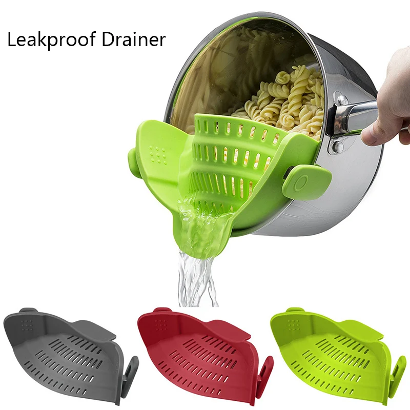 

Funnel Strainer Kitchen Colander Accessories Tools Silicone Pot Pan Bowl Draining Sieve Drain Rice Fruit Washing Tool