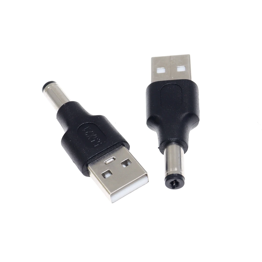 Power Plug Adapter USB A To 5.5*2.1mm DC Jack Adapter Connector for Router Mini Fan Speaker DC 5.5x2.1mm Male to USB Power Plug Converter